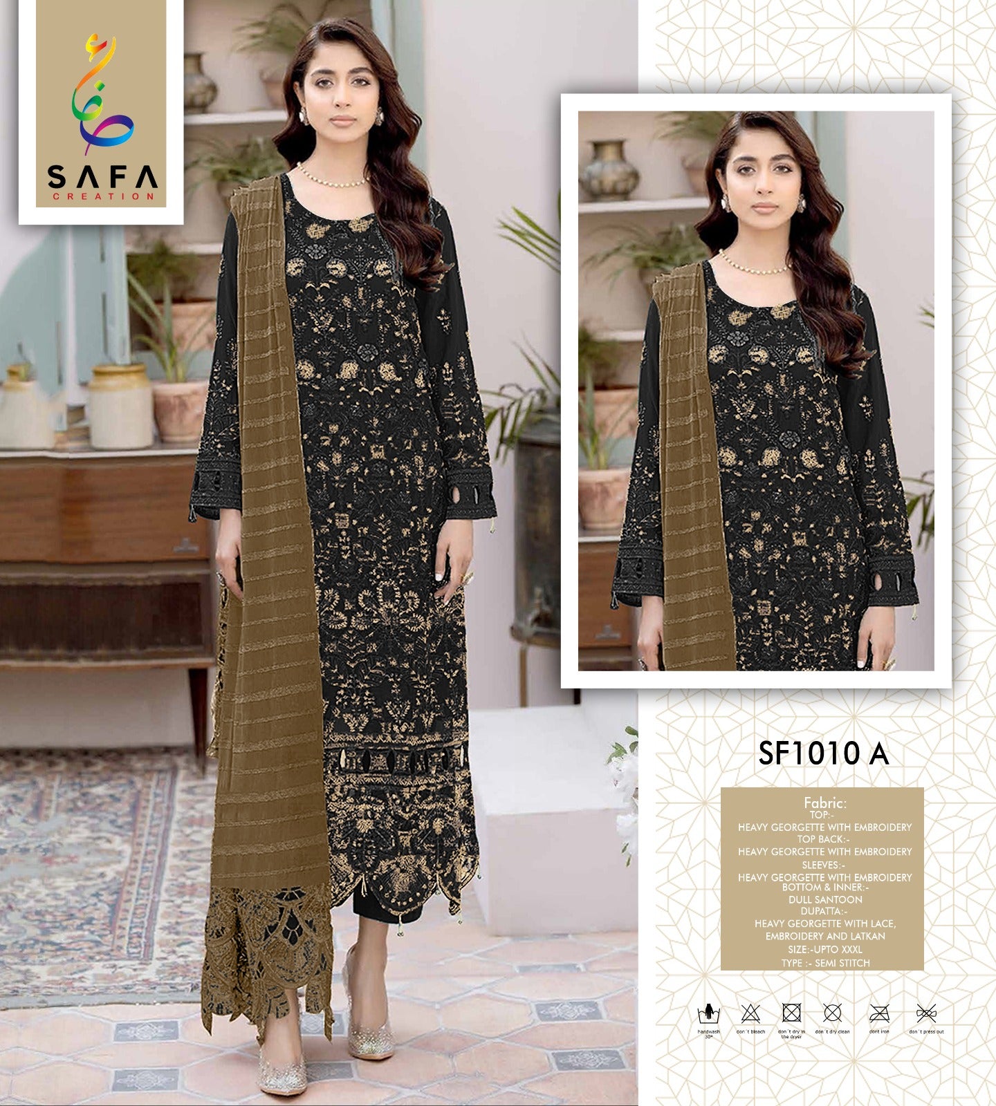 1010A Safa Creation Embroidery Pakistani Salwar Suits
