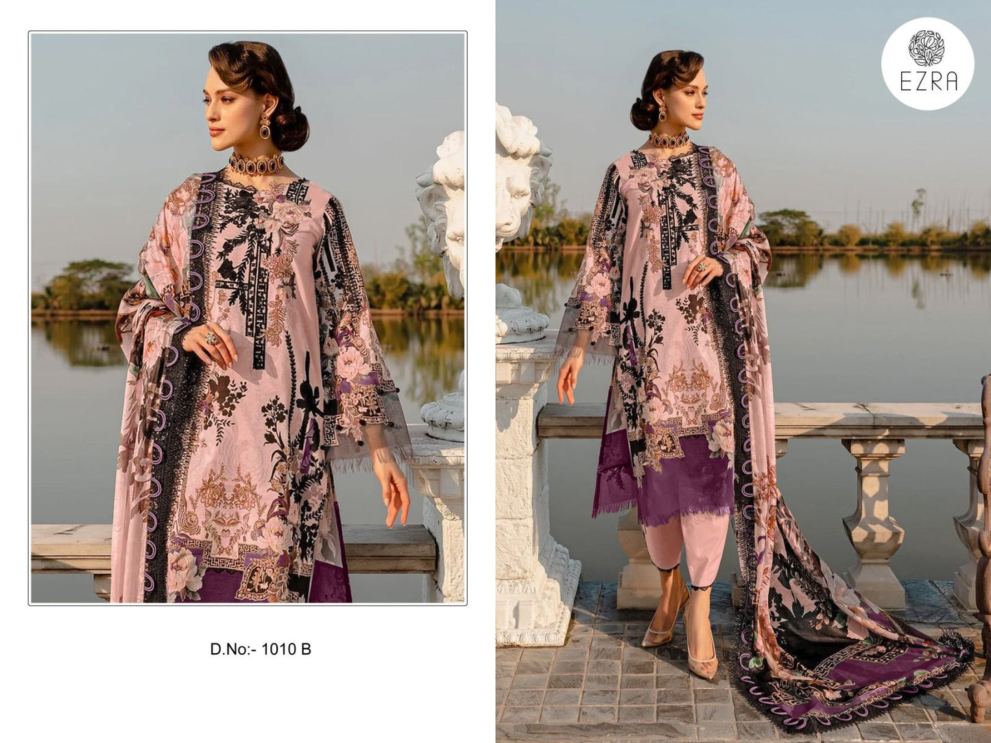 1010B Ezra Embroidery Pakistani Patch Suits