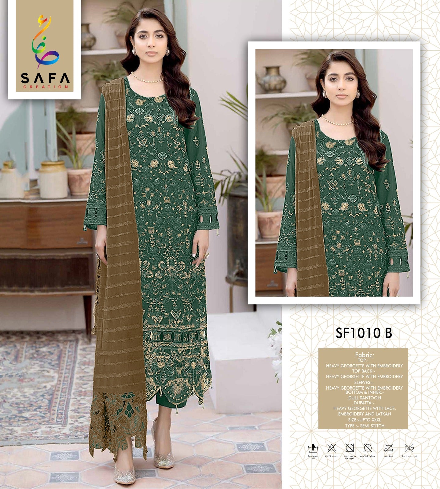 1010B Safa Creation Embroidery Pakistani Salwar Suits