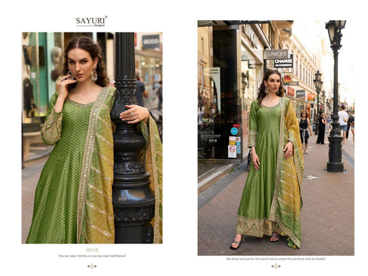 10110 Kusum Sayuri Viscose Jacquard Gown Dupatta Set