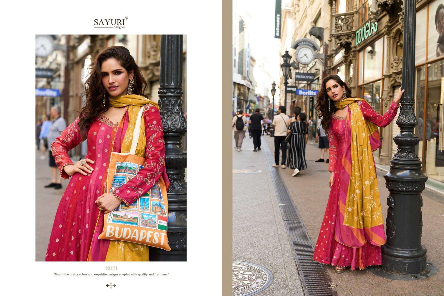 10111 Kusum Sayuri Viscose Jacquard Gown Dupatta Set