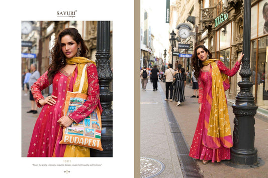 10111 Kusum Sayuri Viscose Jacquard Gown Dupatta Set