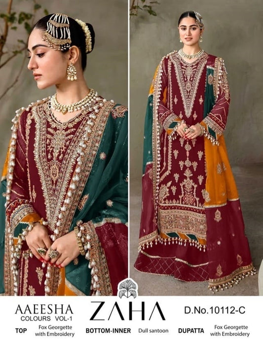 10112-C Aaeesha Vol-1 Zaha Georgette Pakistani Salwar Suits