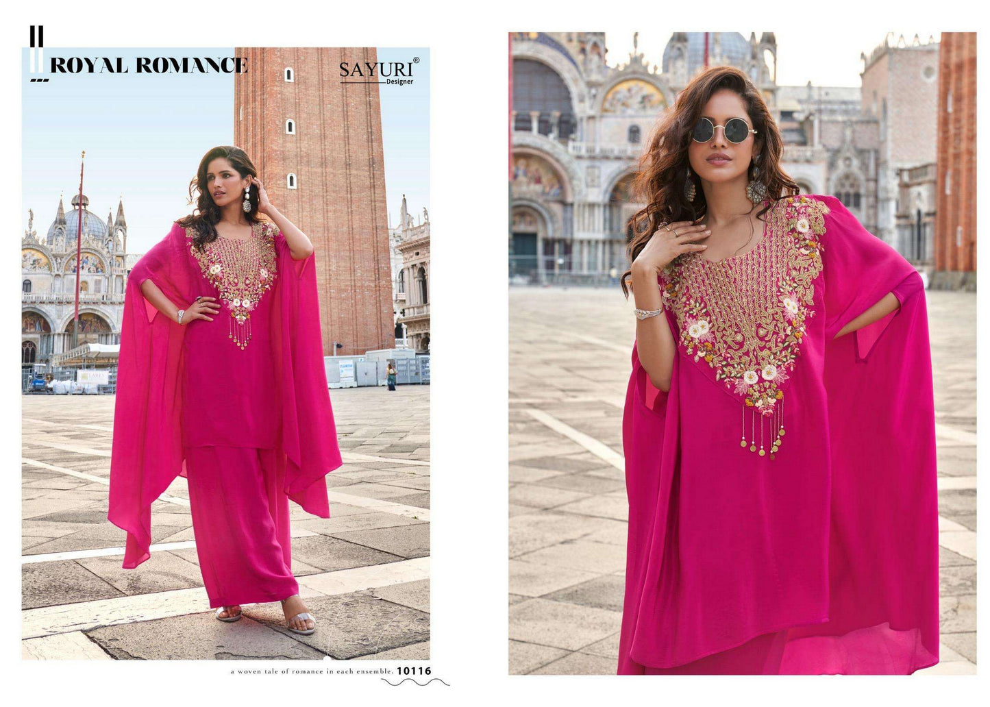 10116 Avika Sayuri Crepe Silk Top Bottom Set