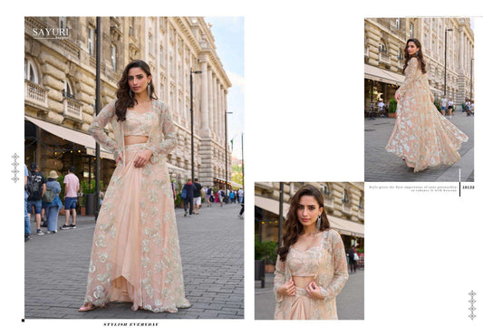 10132 Haseena Sayuri Crepe Silk Indowestern Pair