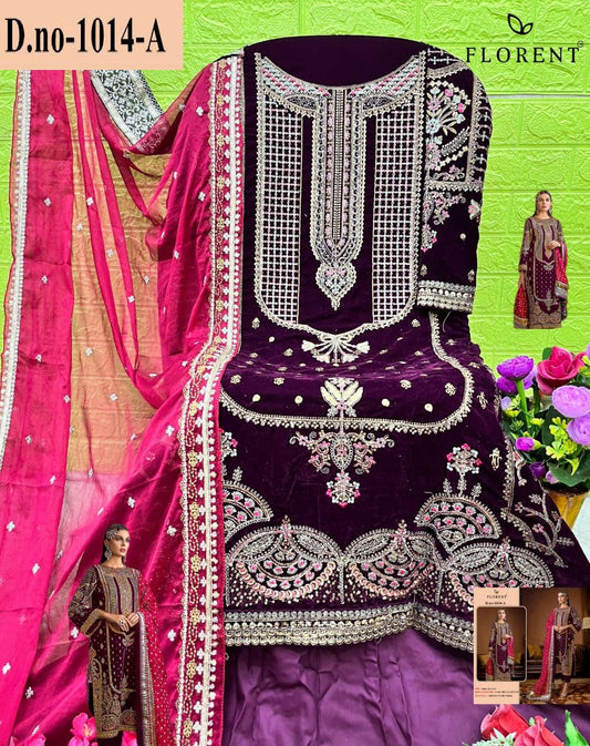 1014-A Florent Embroidery Velvet Suits