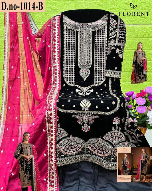 1014-B Florent Embroidery Velvet Suits