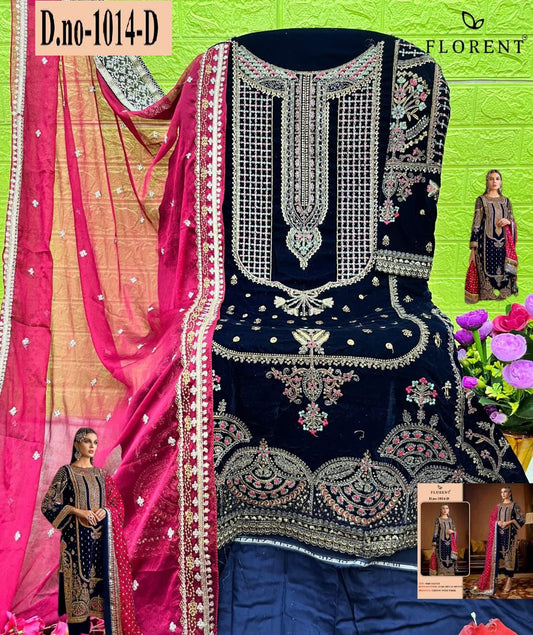 1014-D Florent Embroidery Velvet Suits