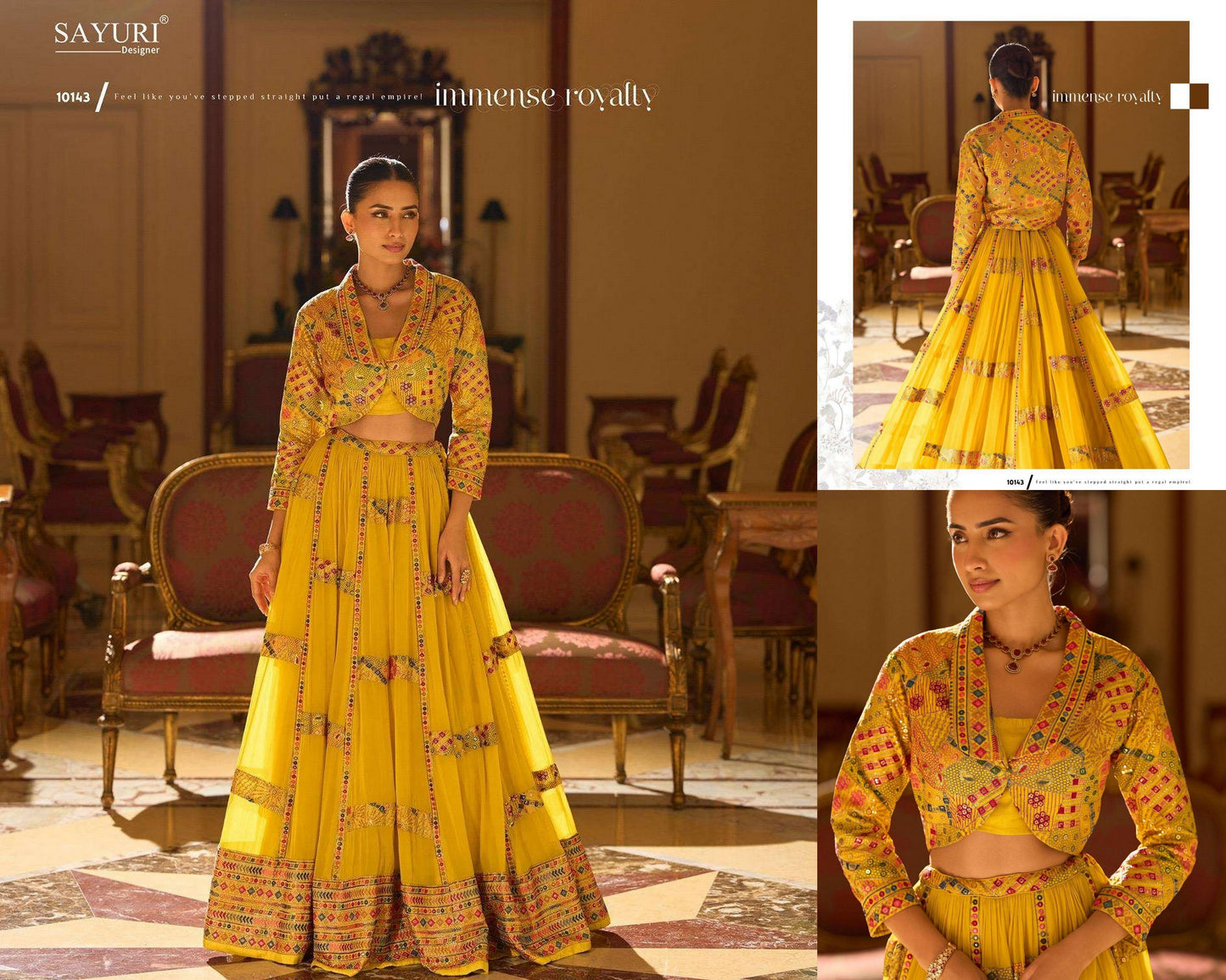 10143 Kamini Sayuri With Jacket Croptop Skirt Set