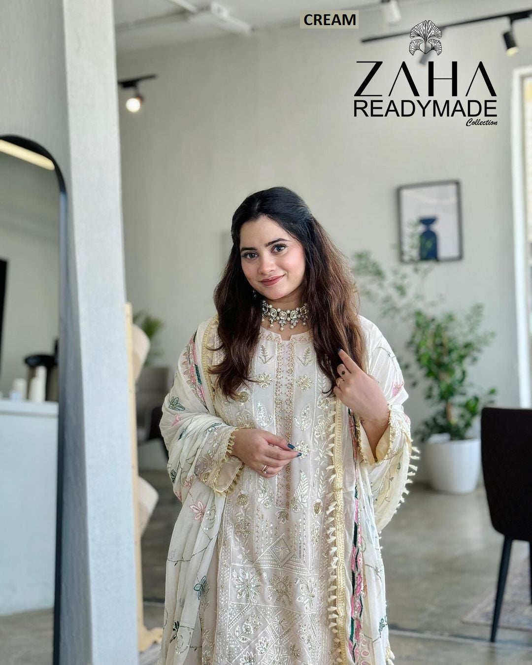 10145 Cream Gulaal Vol 1 Zaha Patch Pakistani Salwar Suits