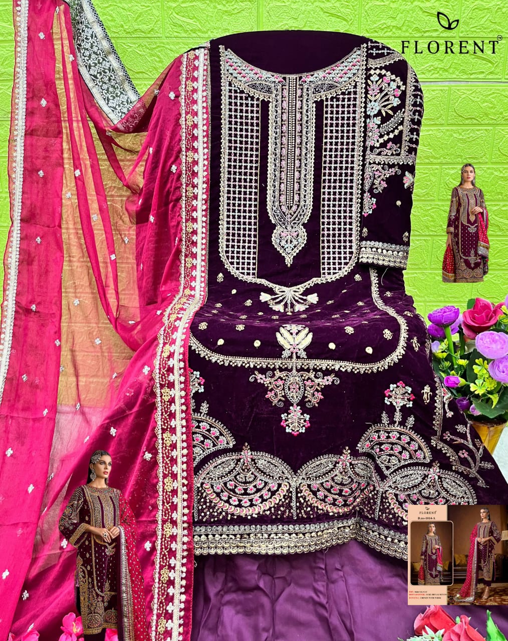 1014A Florent Velvet Pakistani Salwar Suits