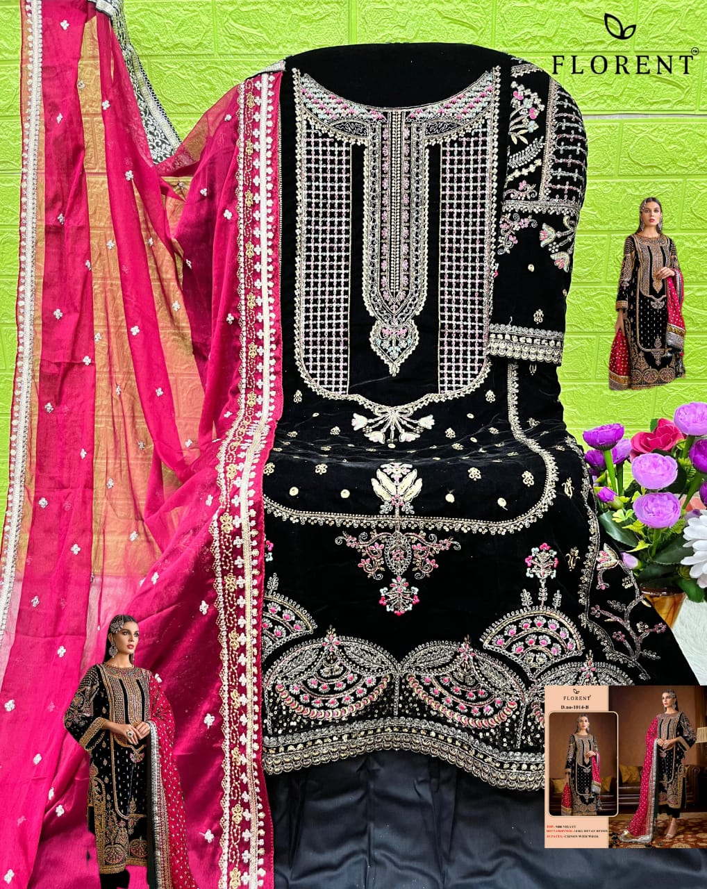 1014B Florent Velvet Pakistani Salwar Suits