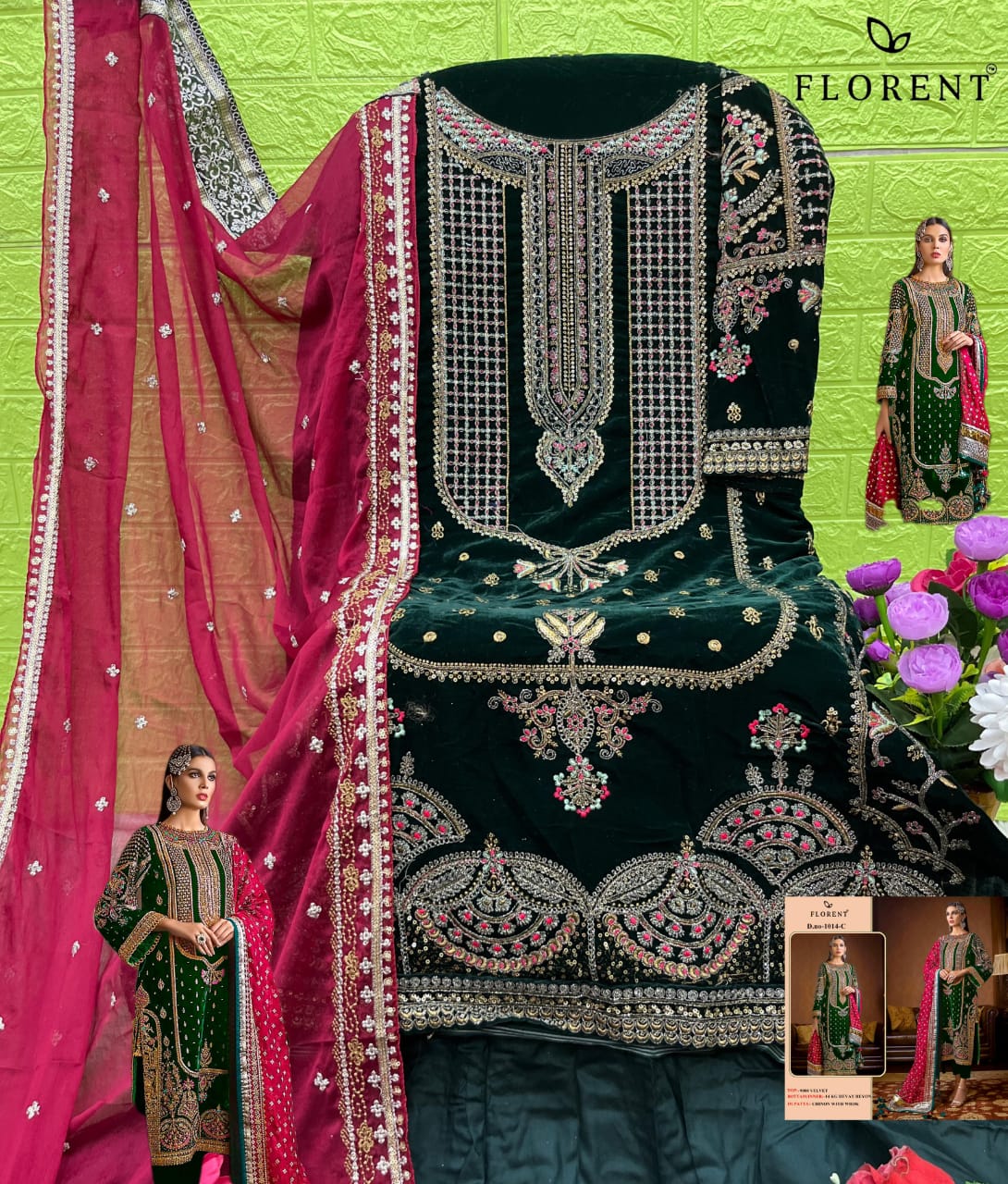 1014C Florent Velvet Pakistani Salwar Suits