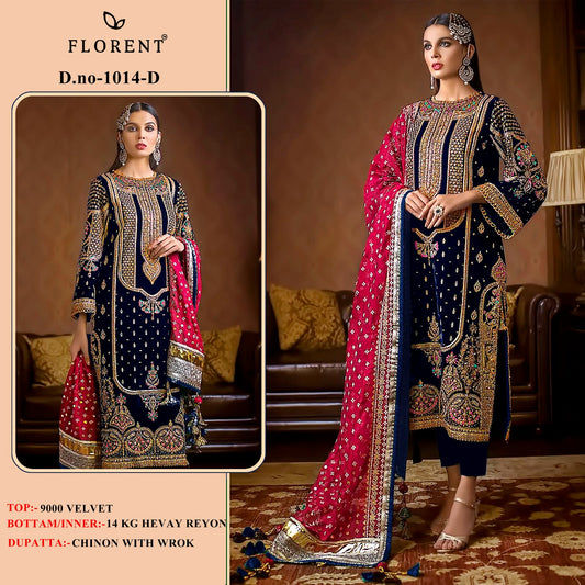 1014D Florent Velvet Pakistani Salwar Suits