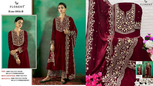 1016-B Florent Embroidery Velvet Suits