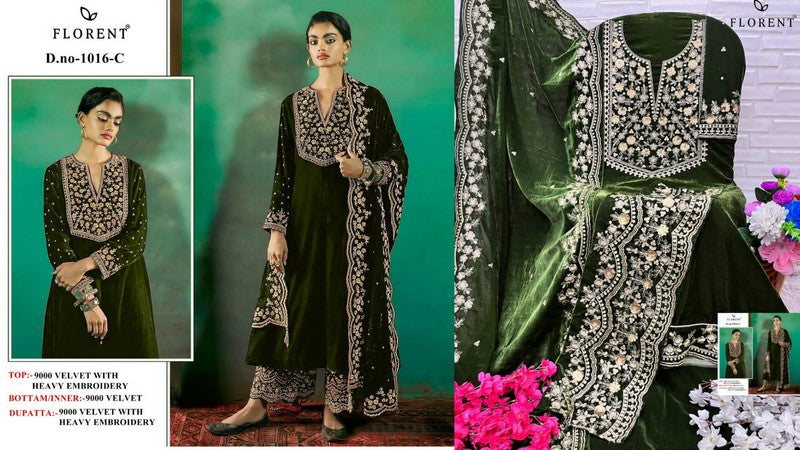 1016-C Florent Embroidery Velvet Suits