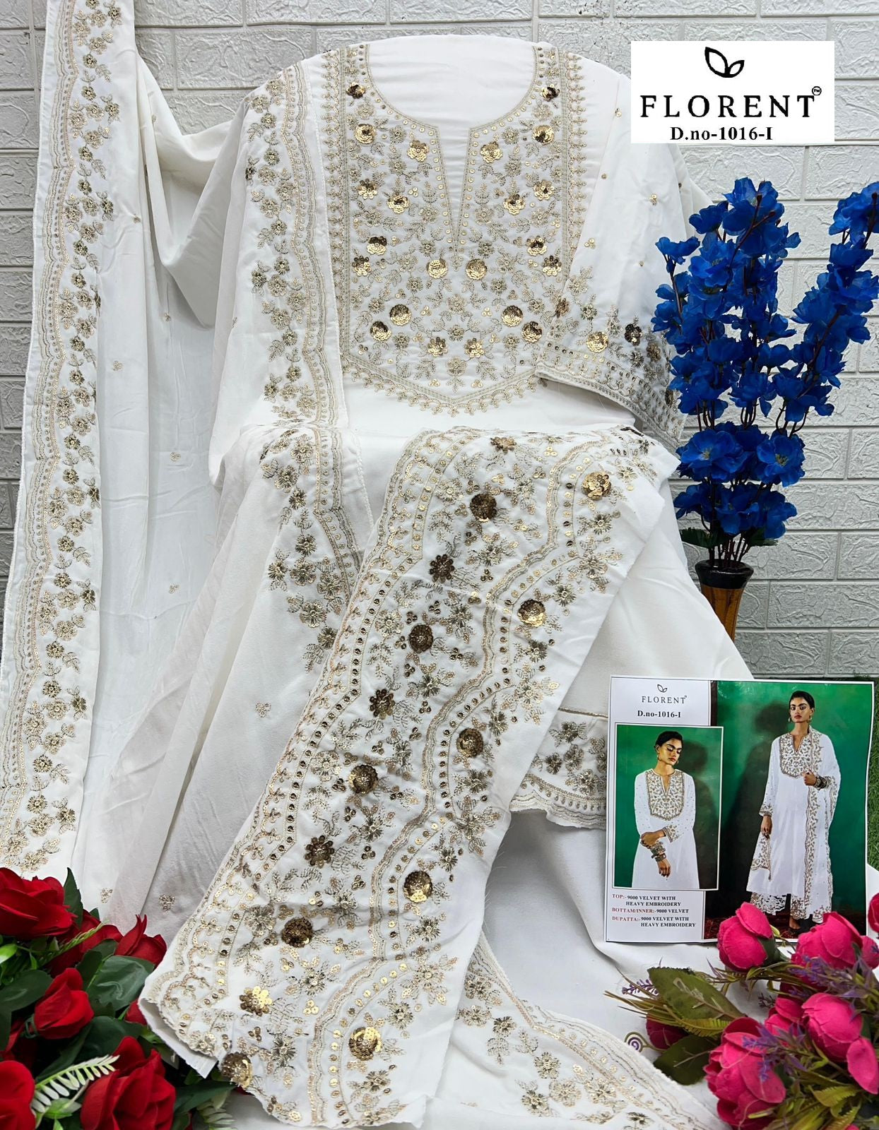 1016-I Florent Embroidery Velvet Suits