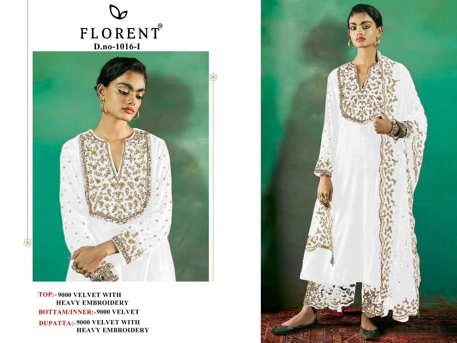 1016-I Florent Embroidery Velvet Suits