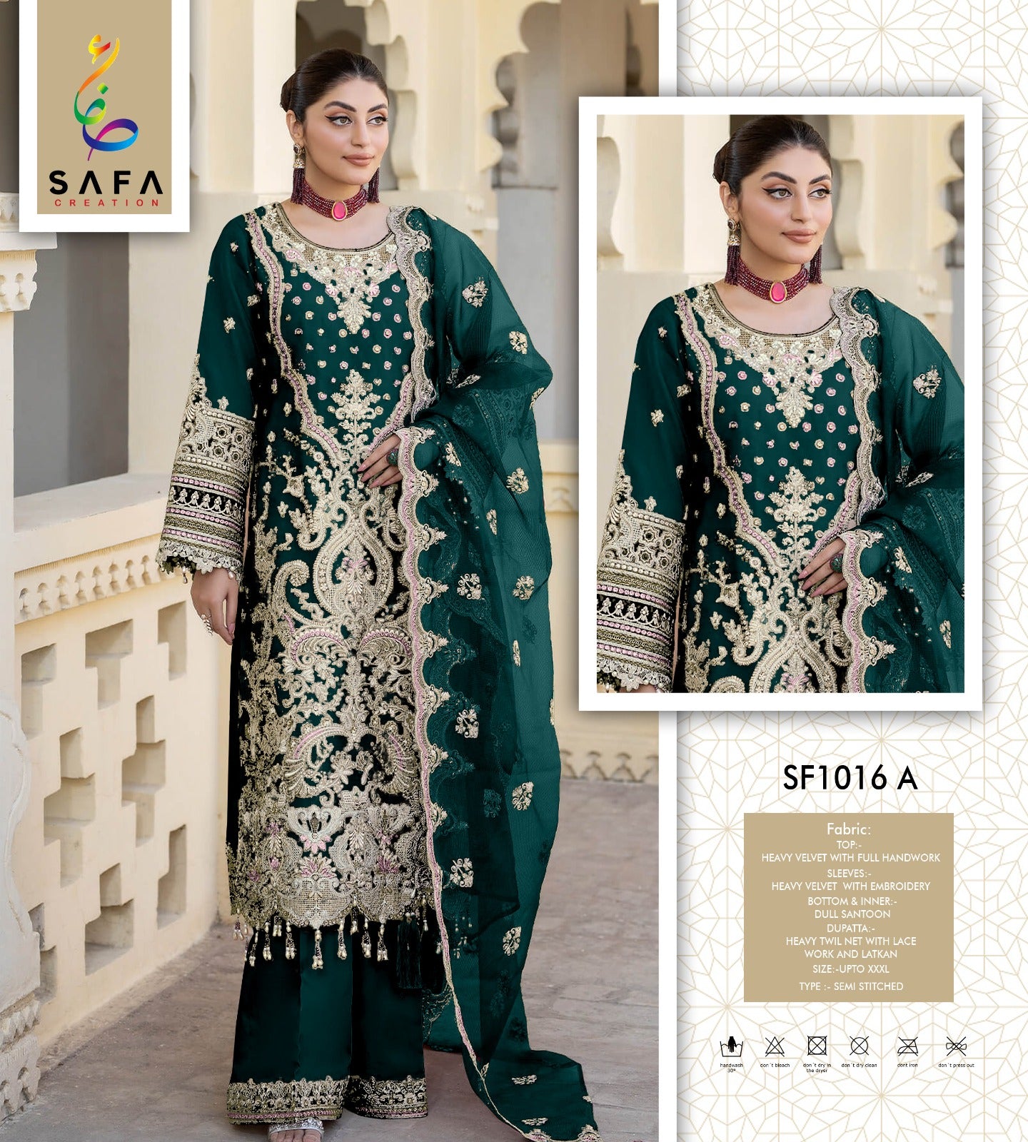 1016A Safa Creation Velvet Pakistani Salwar Suits