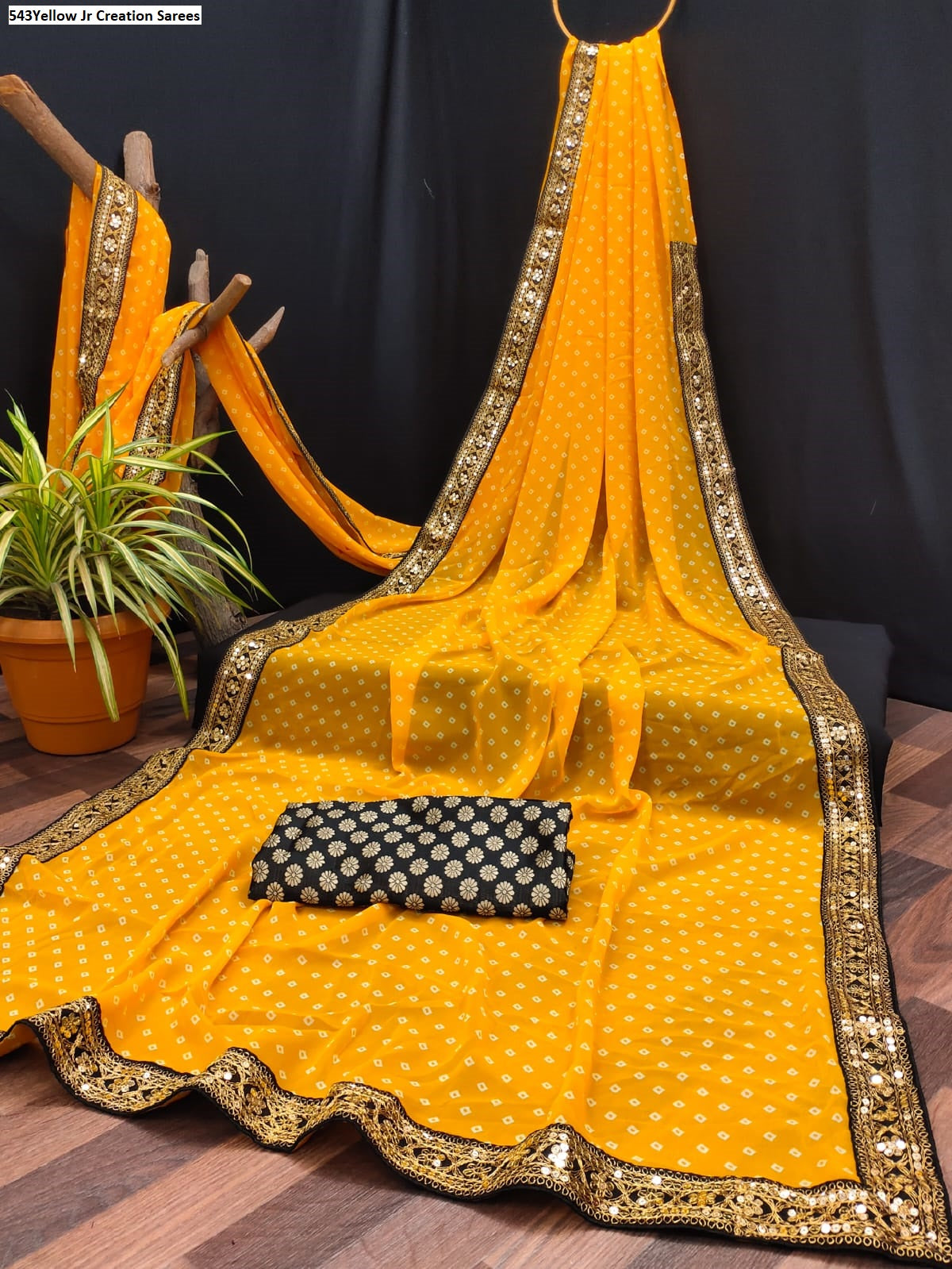 543Yellow Jr Creation Sarees