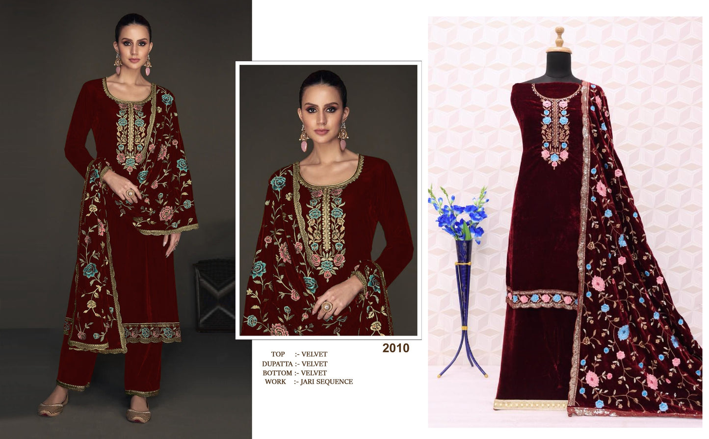 2010Maroon Safa Creation Pakistani Salwar Suits
