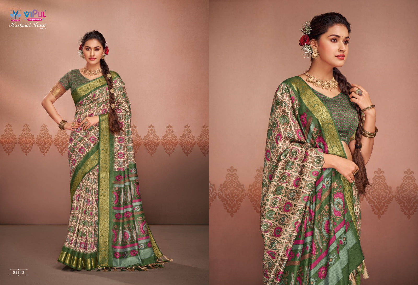 81113 Kashmiri Kesar Vol 4 Vipul Sarees