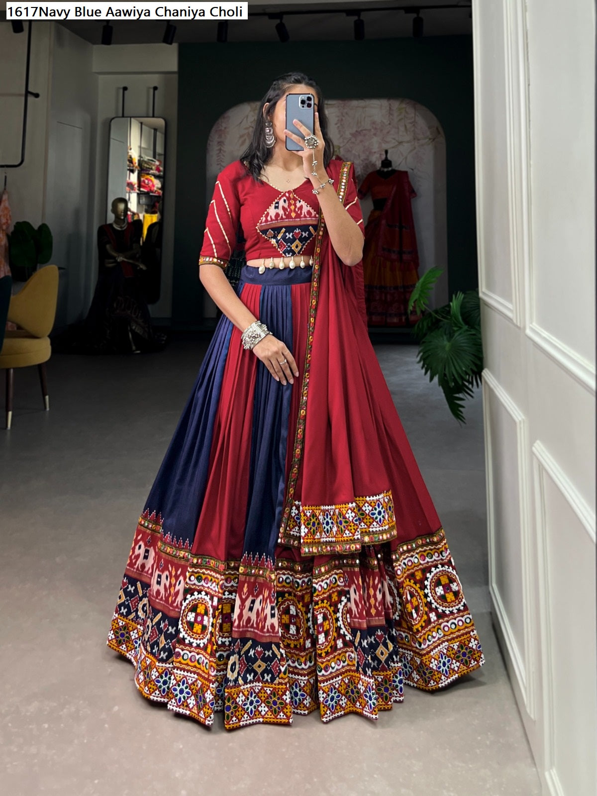 1617Navy Blue Aawiya Chaniya Choli