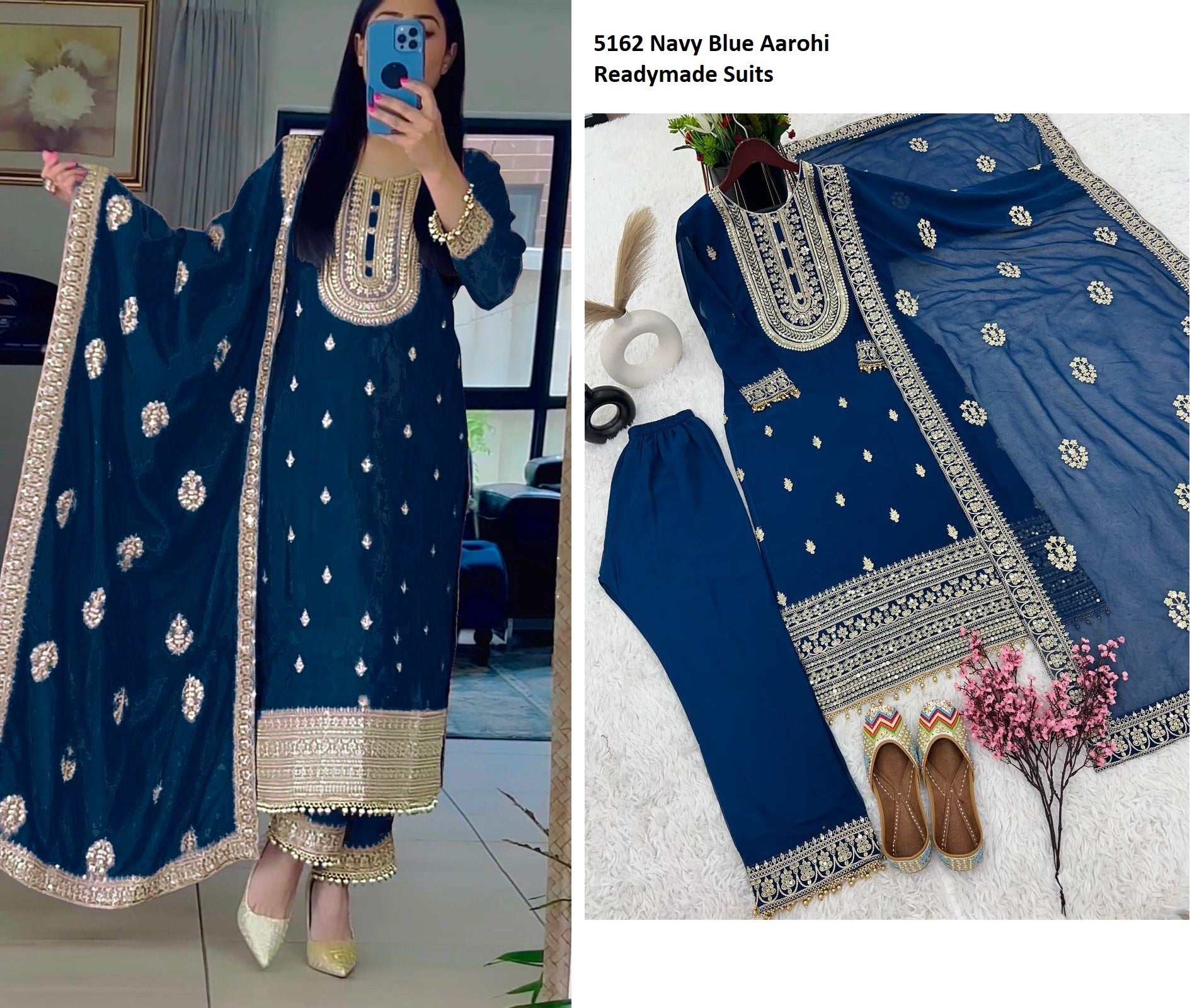 5162Blue Aarohi Readymade Suits