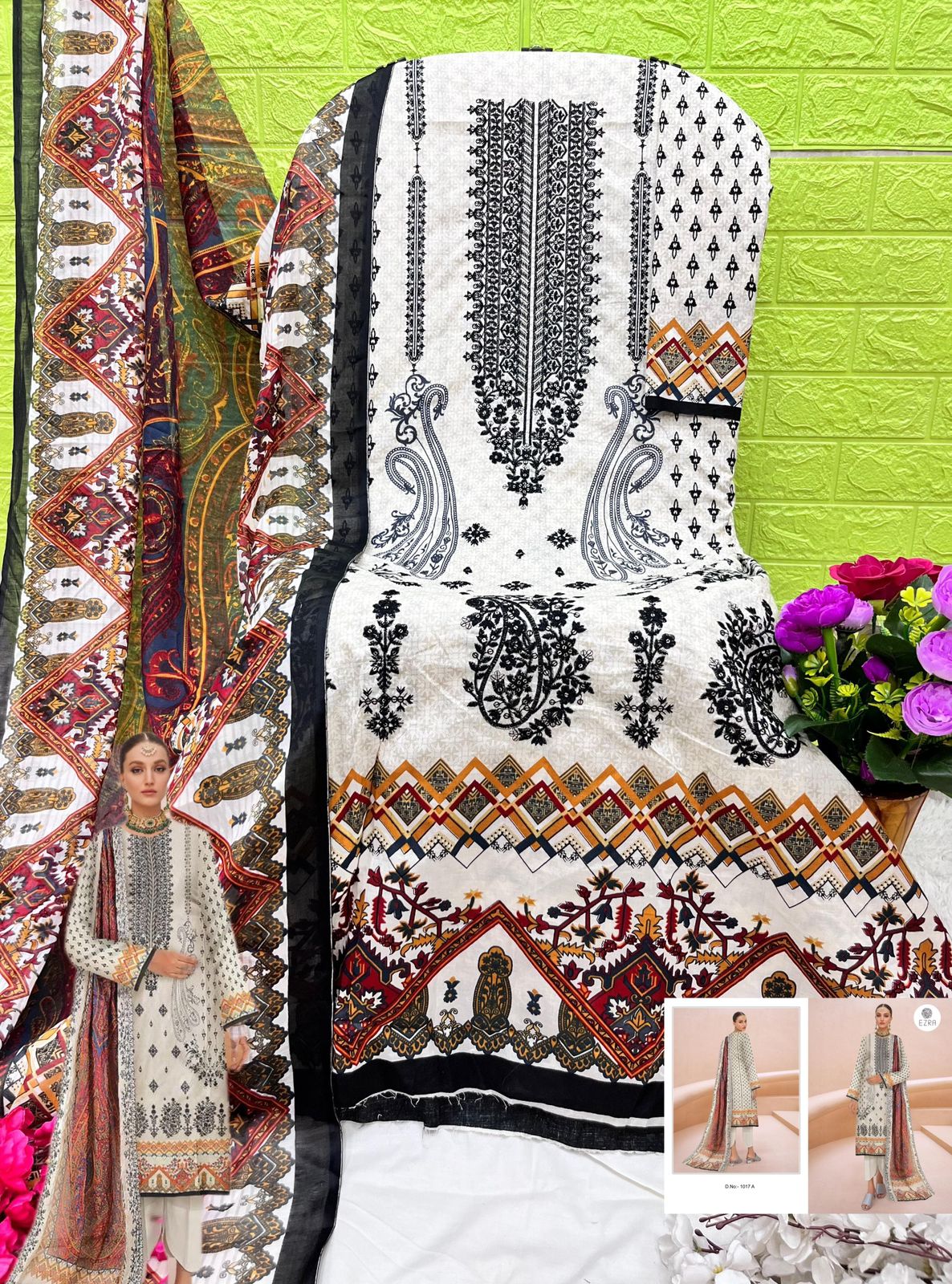 1017A Ezra Embroidery Pakistani Salwar Suits