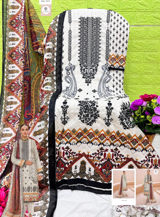 1017 A Ezra Embroidery Pakistani Salwar Suits