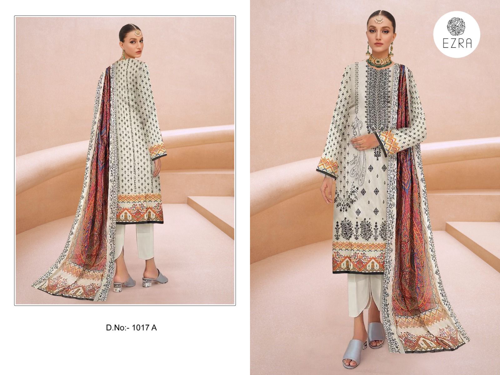1017A Ezra Embroidery Pakistani Salwar Suits