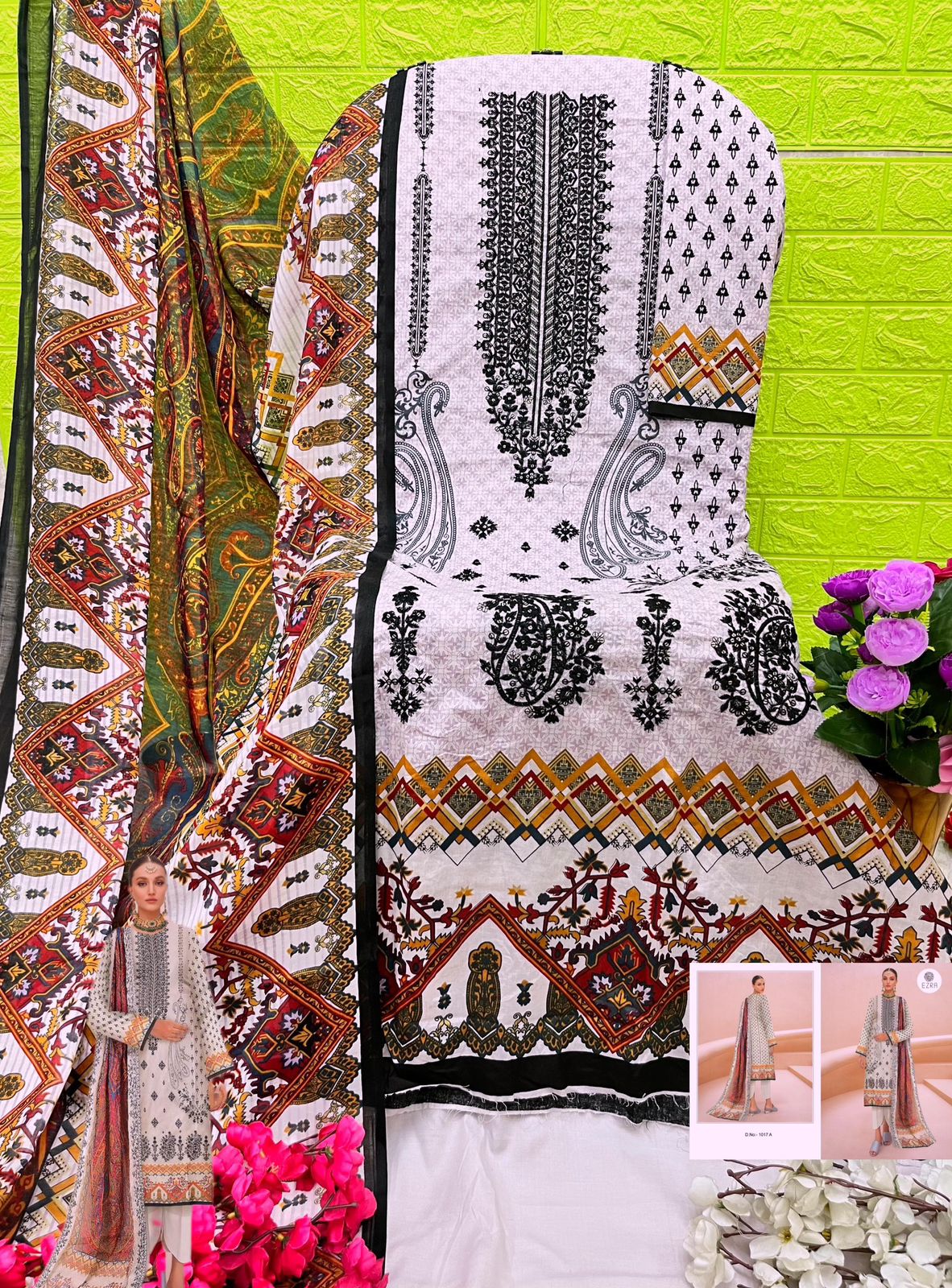 1017B Ezra Embroidery Pakistani Salwar Suits