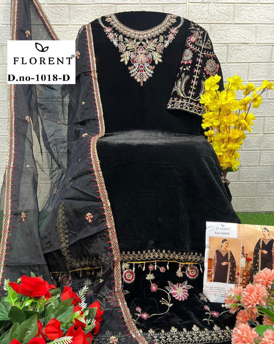 1018-D Florent Embroidery Velvet Suits