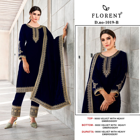1019-B Florent Embroidery Velvet Suits