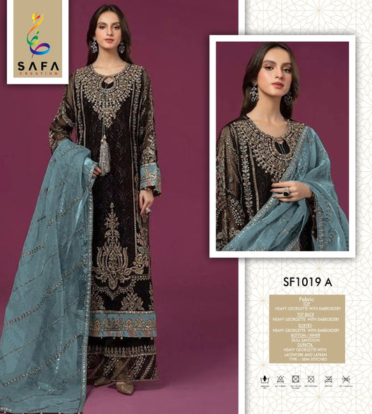 1019A Safa Creation Embroidery Pakistani Salwar Suits