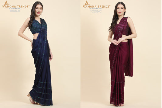 10209B Amoha V-Neck Ready To Wear Saree