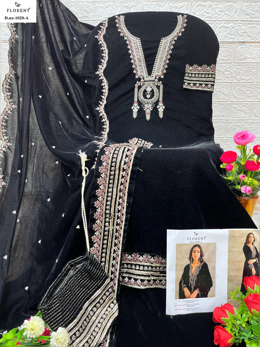 1020A Florent Embroidery Velvet Suits