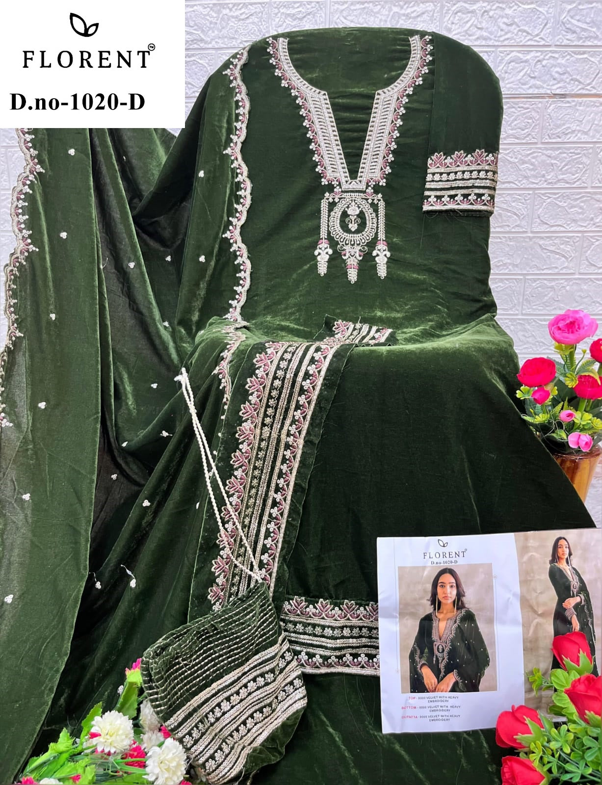1020D Florent Embroidery Velvet Suits