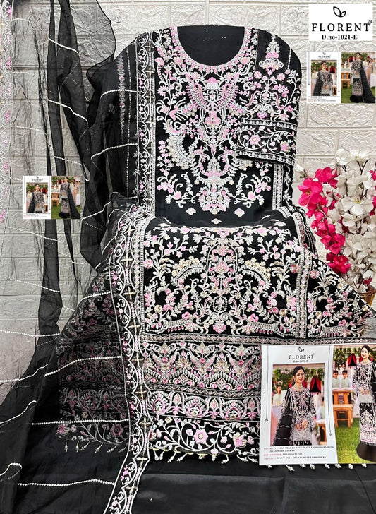 1021-E Florent Heavy Organza Pakistani Salwar Suits