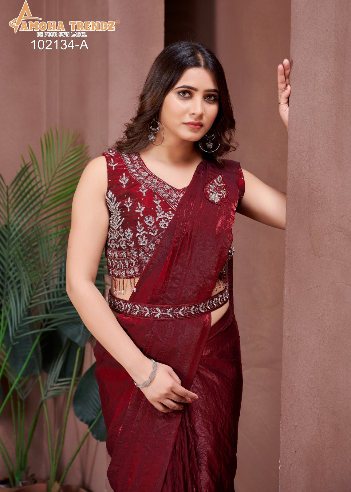 102134A Amoha Embroidered Sarees