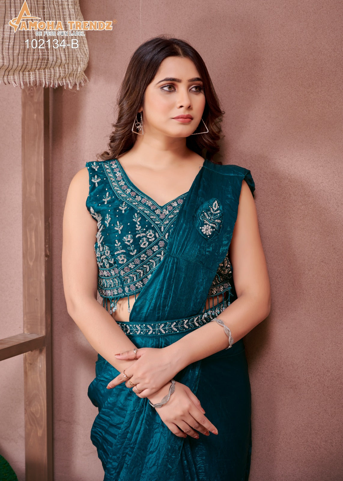 102134B Amoha Embroidered Sarees