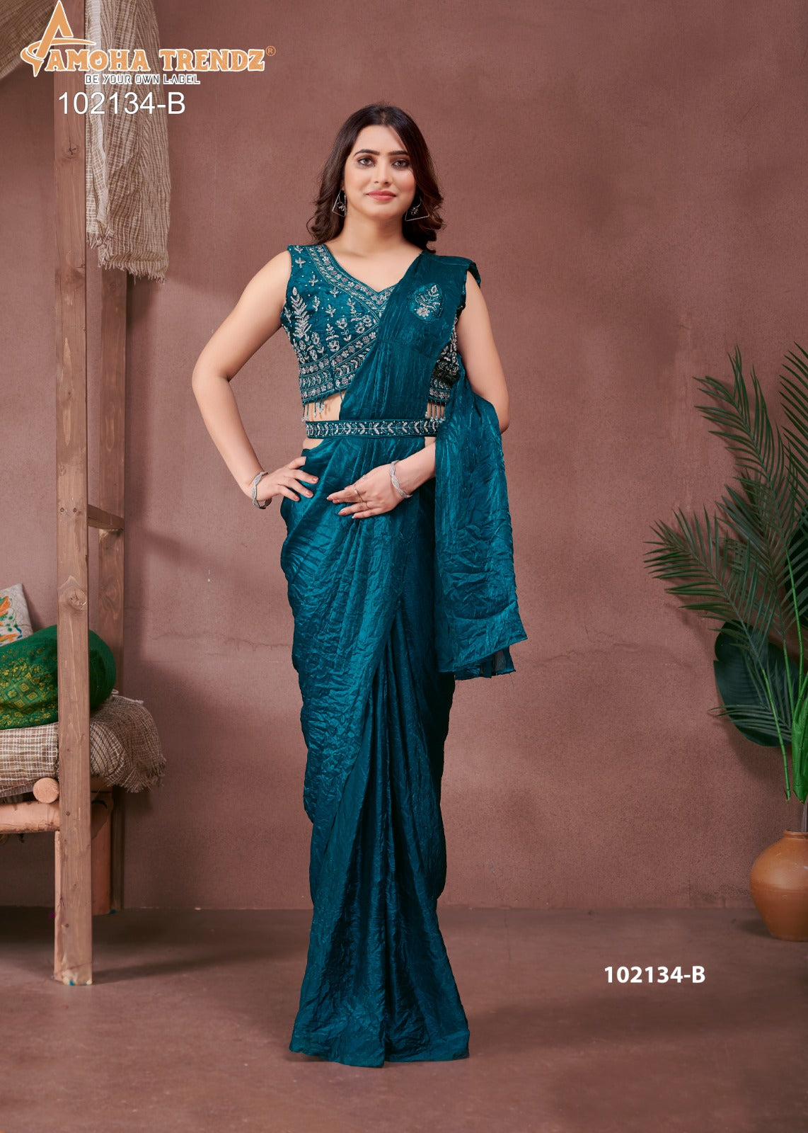 102134B Amoha Embroidered Sarees