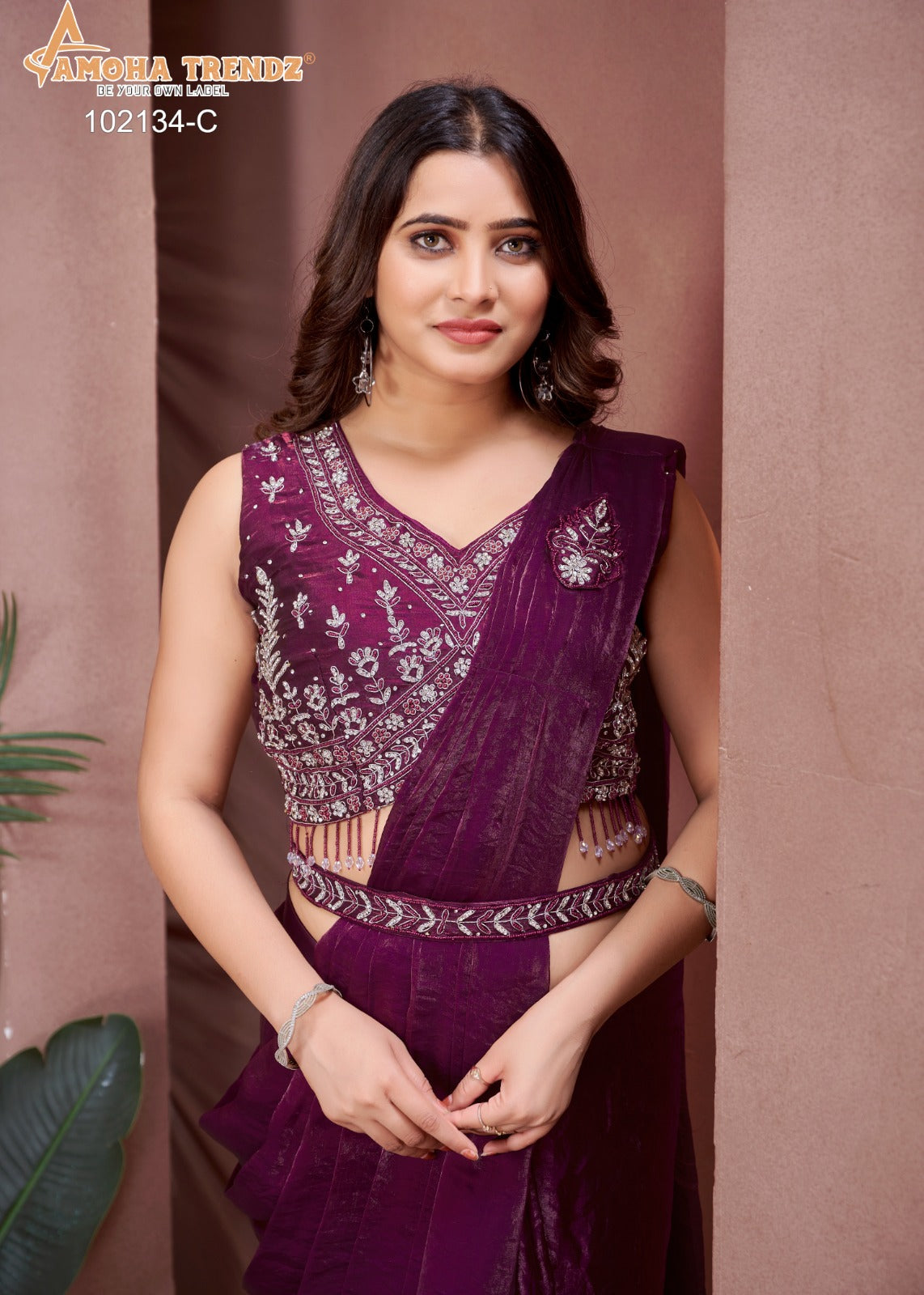 102134C Amoha Embroidered Sarees