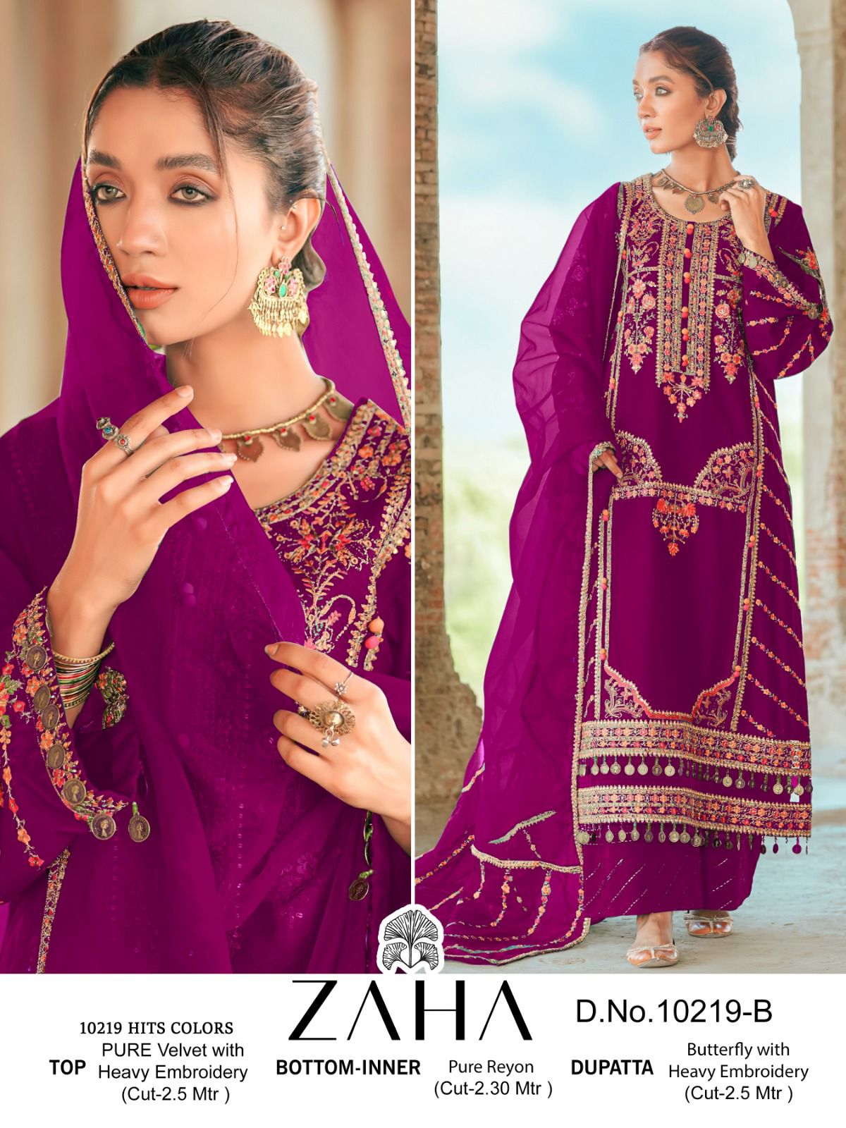 10219B Aafiya Vol 3 Zaha Embroidery Pakistani Salwar Suits