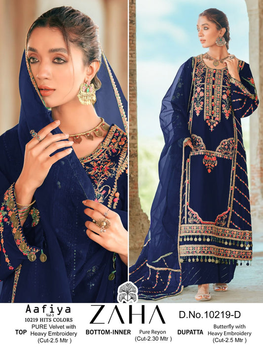 10219D Aafiya Vol 3 Zaha Embroidery Pakistani Salwar Suits