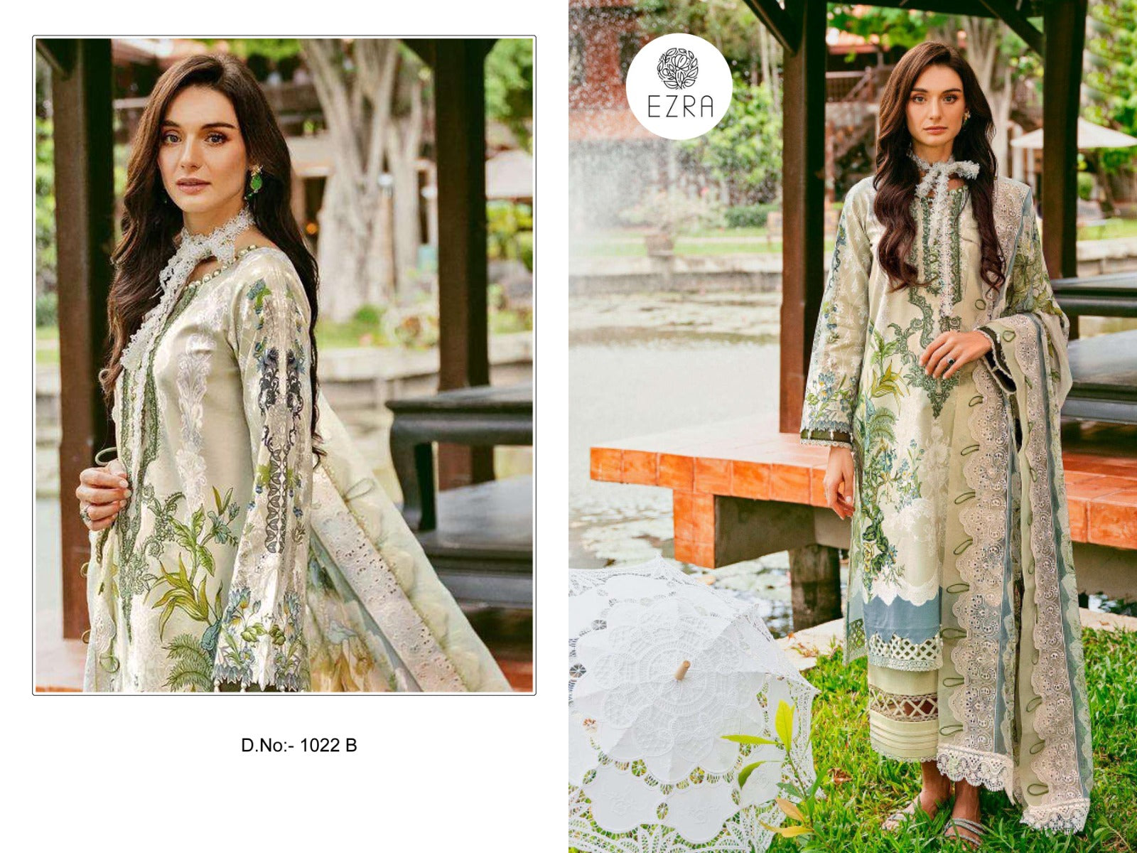 1022B Ezra Embroidery Pakistani Patch Suits