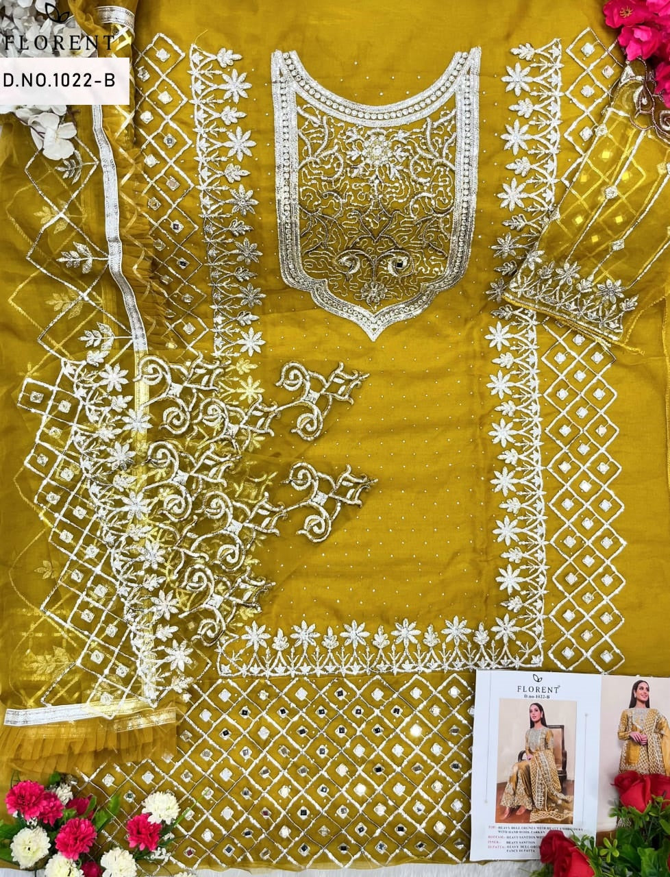 1022B Florent Embroidery Pakistani Salwar Suits