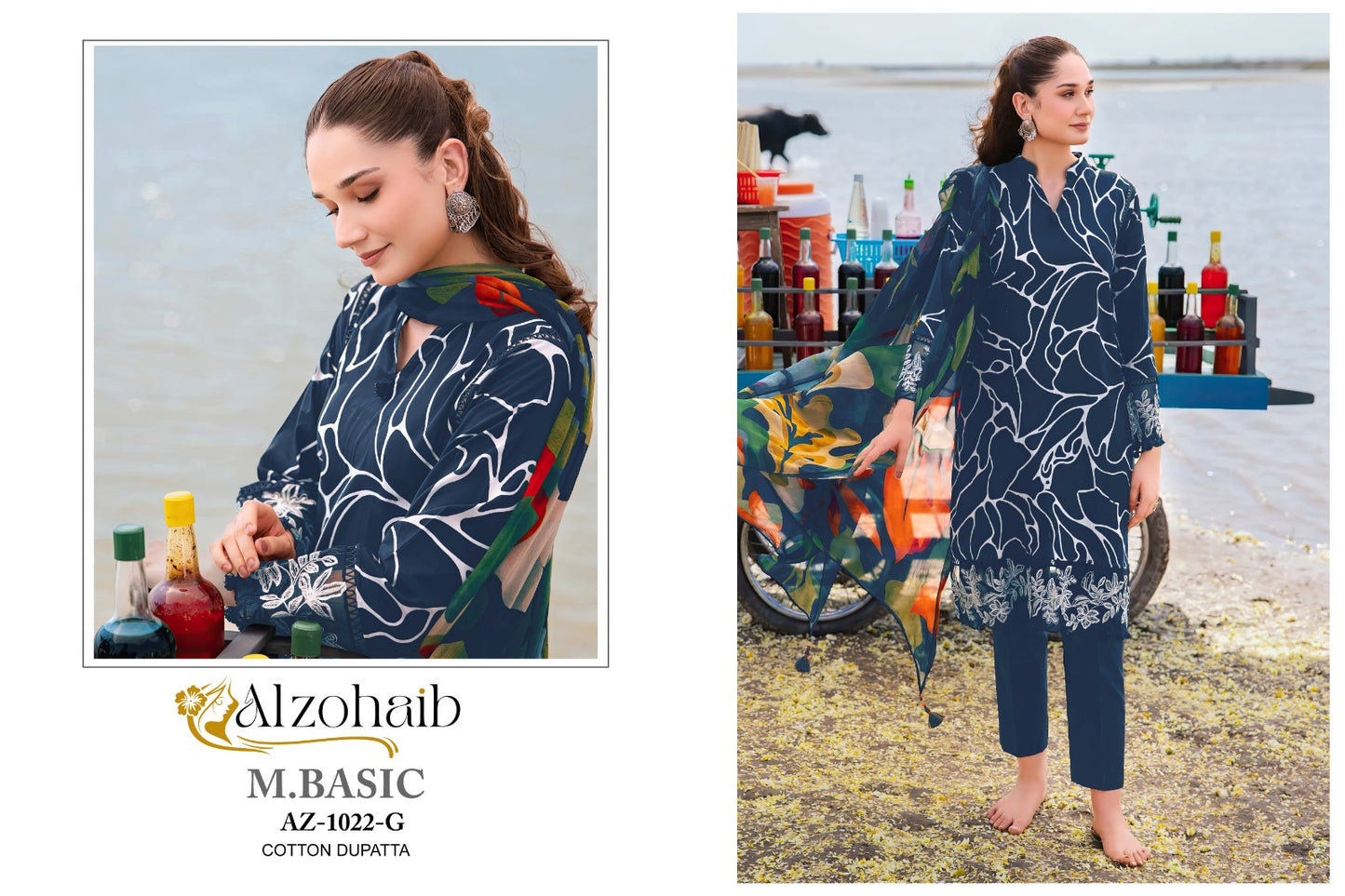 1022G M Basic Al Zohaib Print Pakistani Salwar Suits