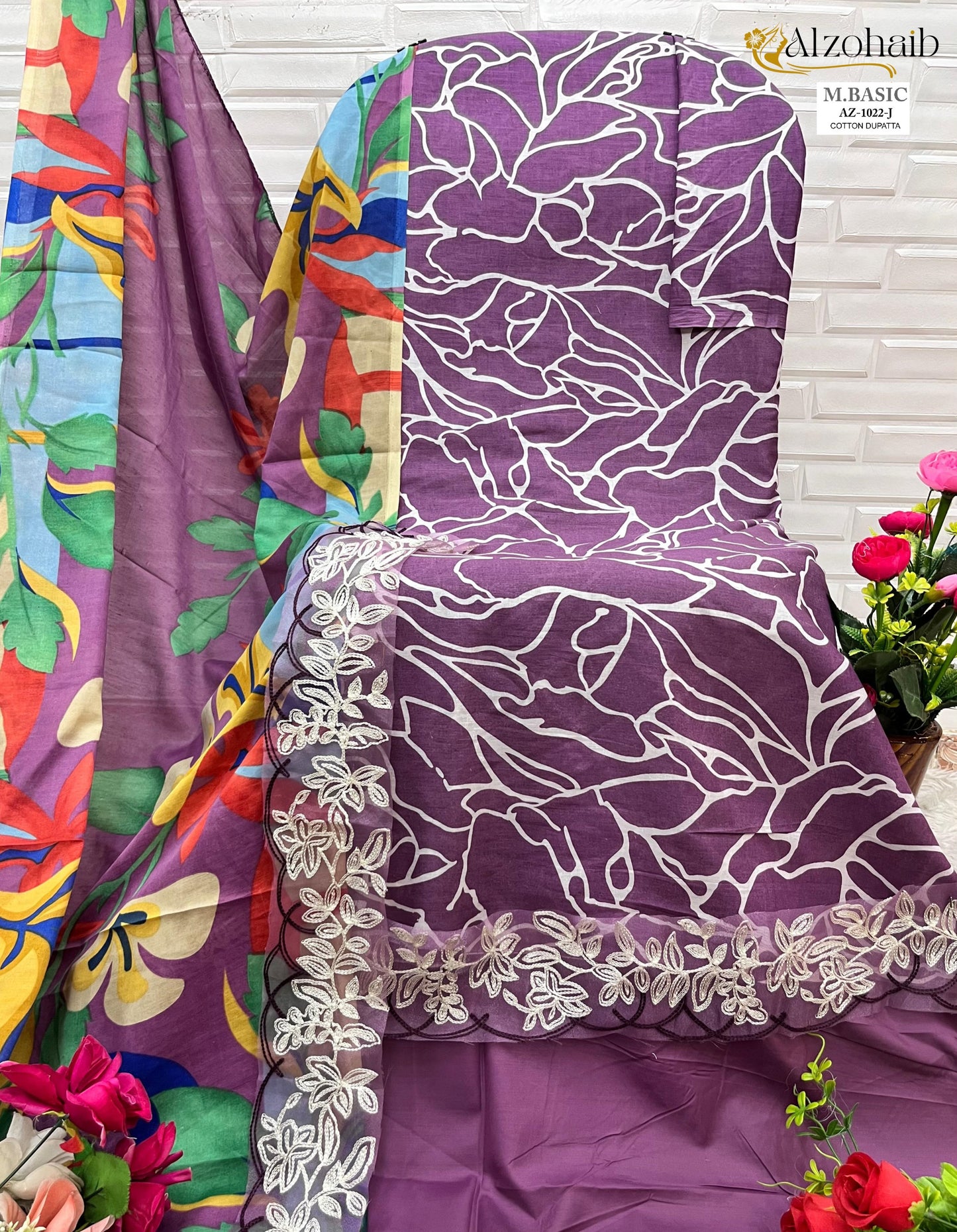 1022J M Basic Al Zohaib Print Pakistani Salwar Suits