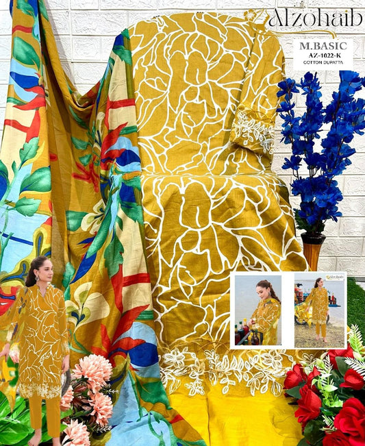 1022K M Basic Al Zohaib Print Pakistani Salwar Suits